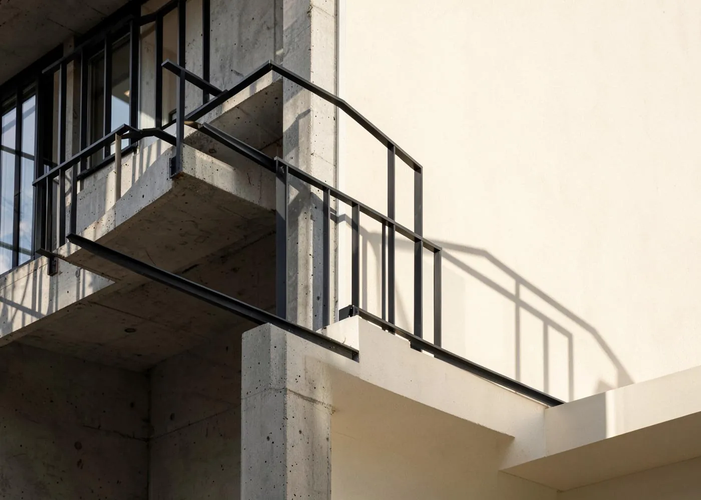 Architectural detail of concrete and steel