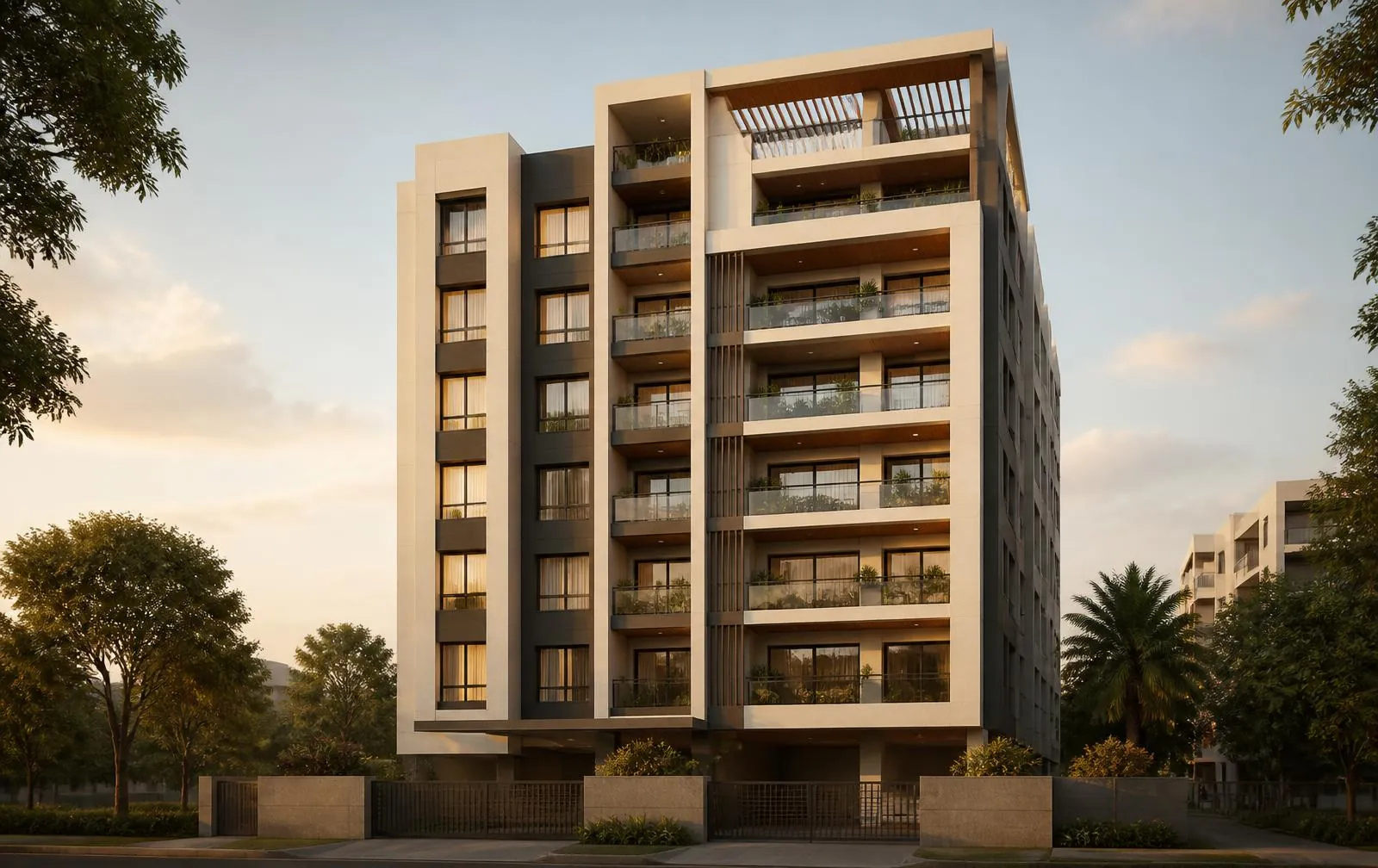 Completed residential building exterior